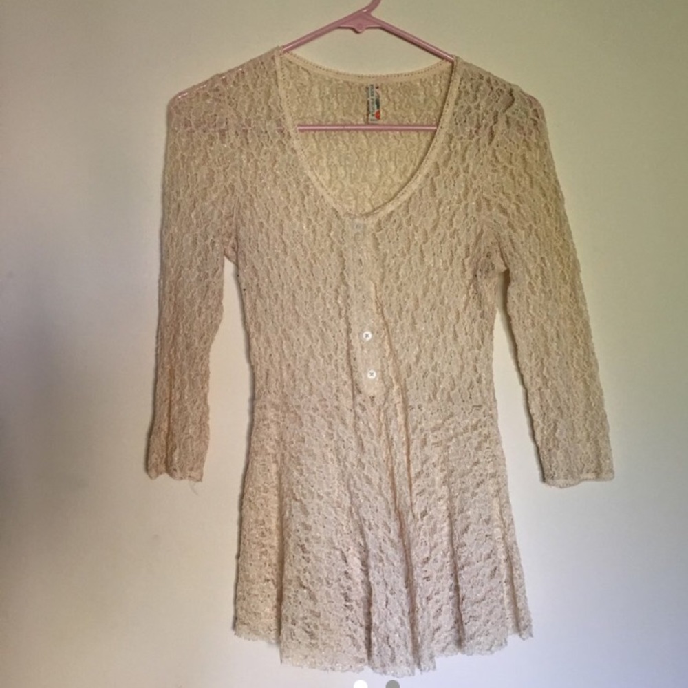 White Free People lace top